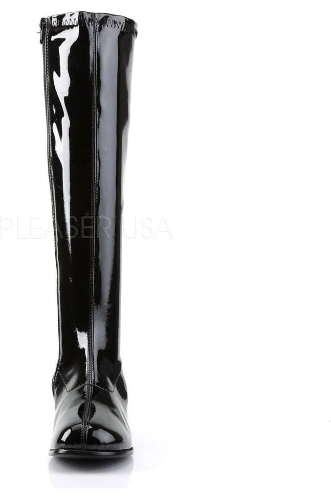 RETRO-300 Go Go Boot | Black Patent