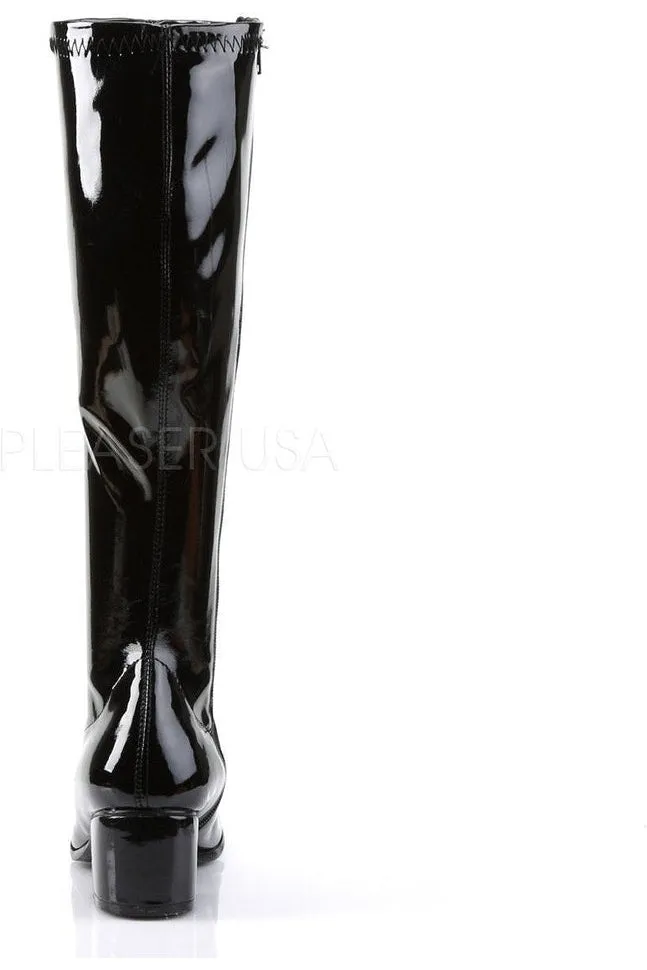 RETRO-300 Go Go Boot | Black Patent