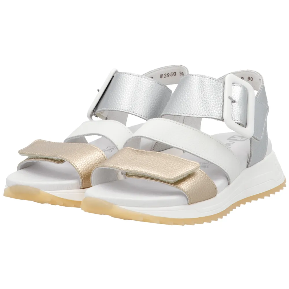 Rieker W2950-90 (Denise) Gold/Paper/Silber Sandals