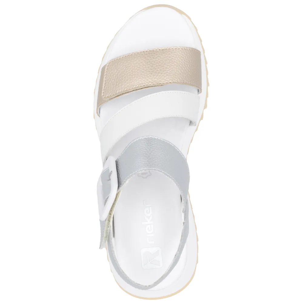 Rieker W2950-90 (Denise) Gold/Paper/Silber Sandals