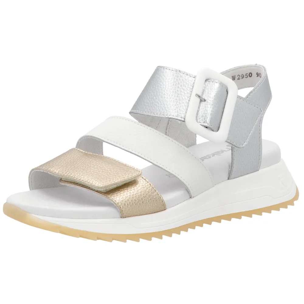 Rieker W2950-90 (Denise) Gold/Paper/Silber Sandals