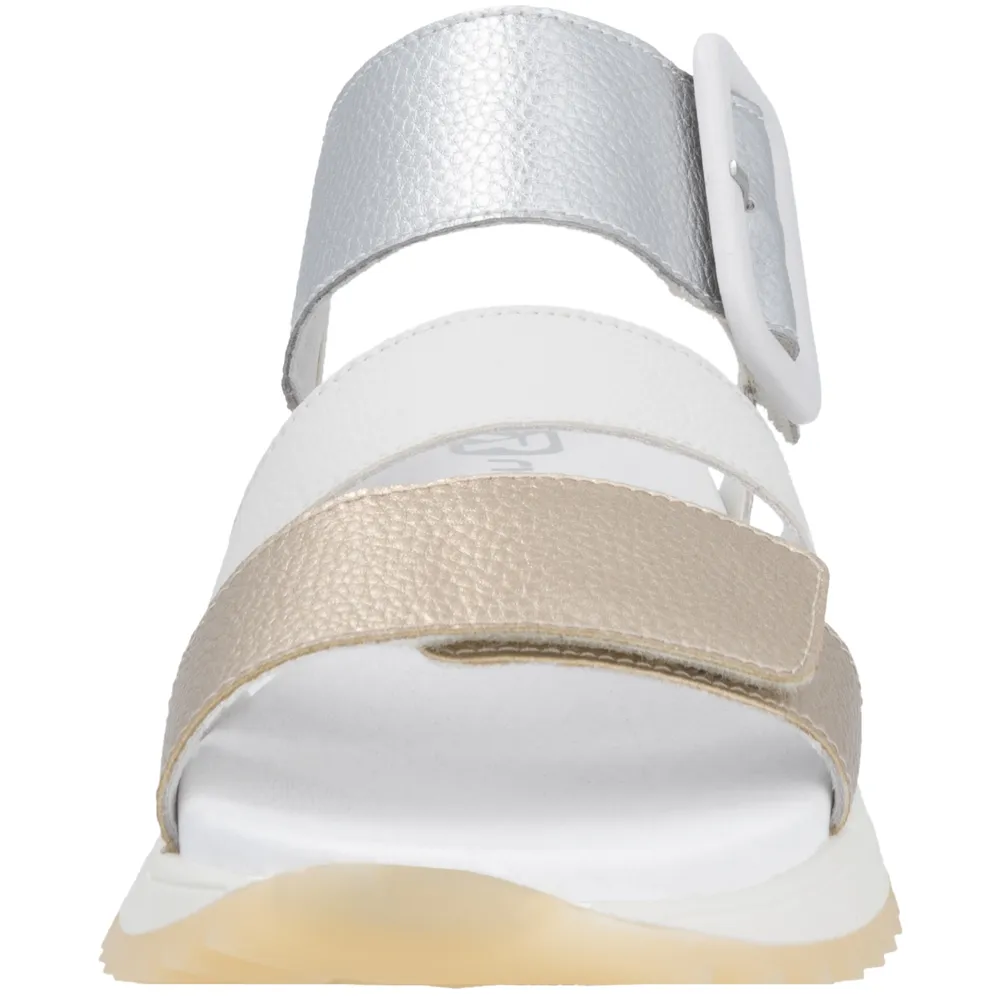 Rieker W2950-90 (Denise) Gold/Paper/Silber Sandals
