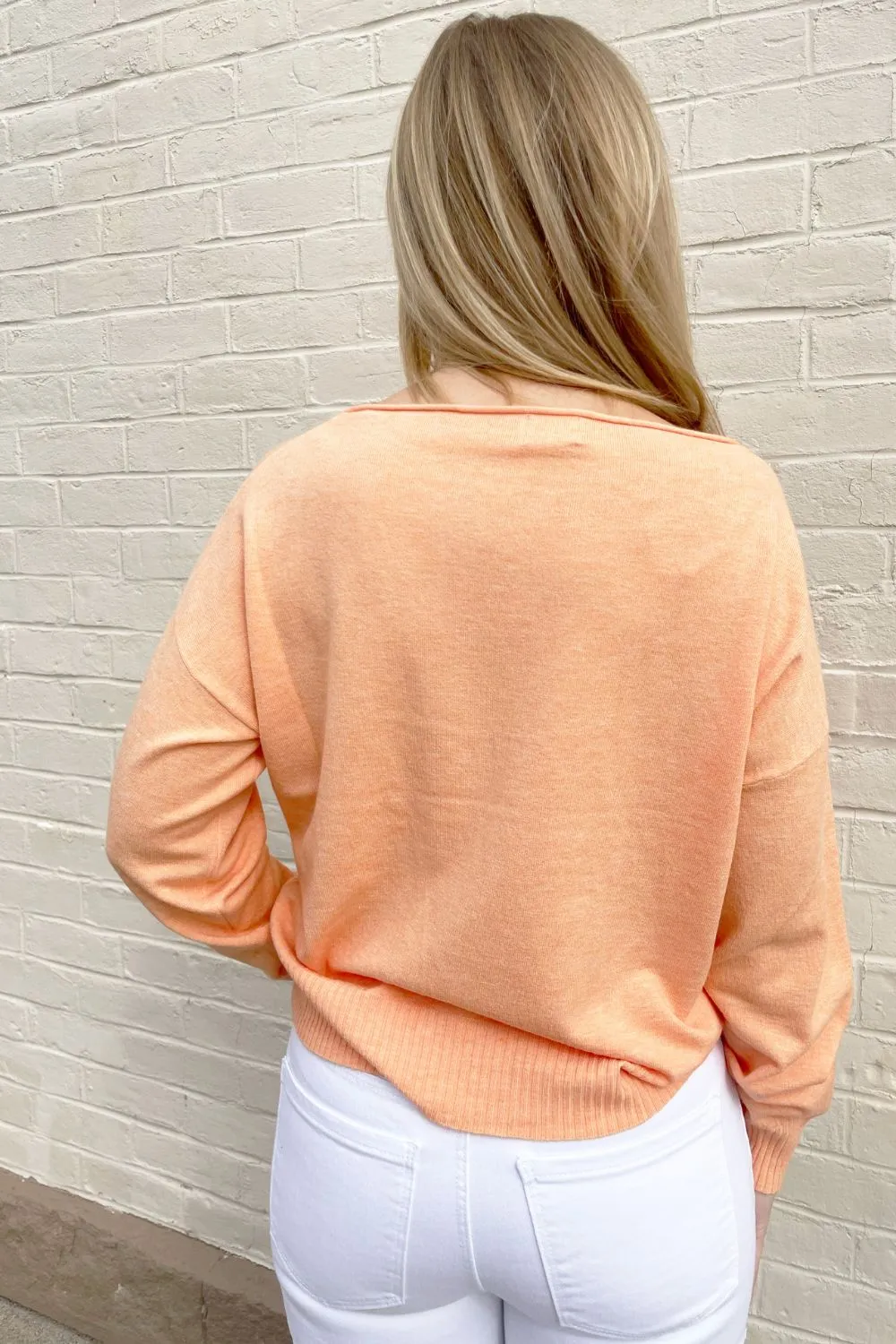 Rolled Boat Neck Light Sweater