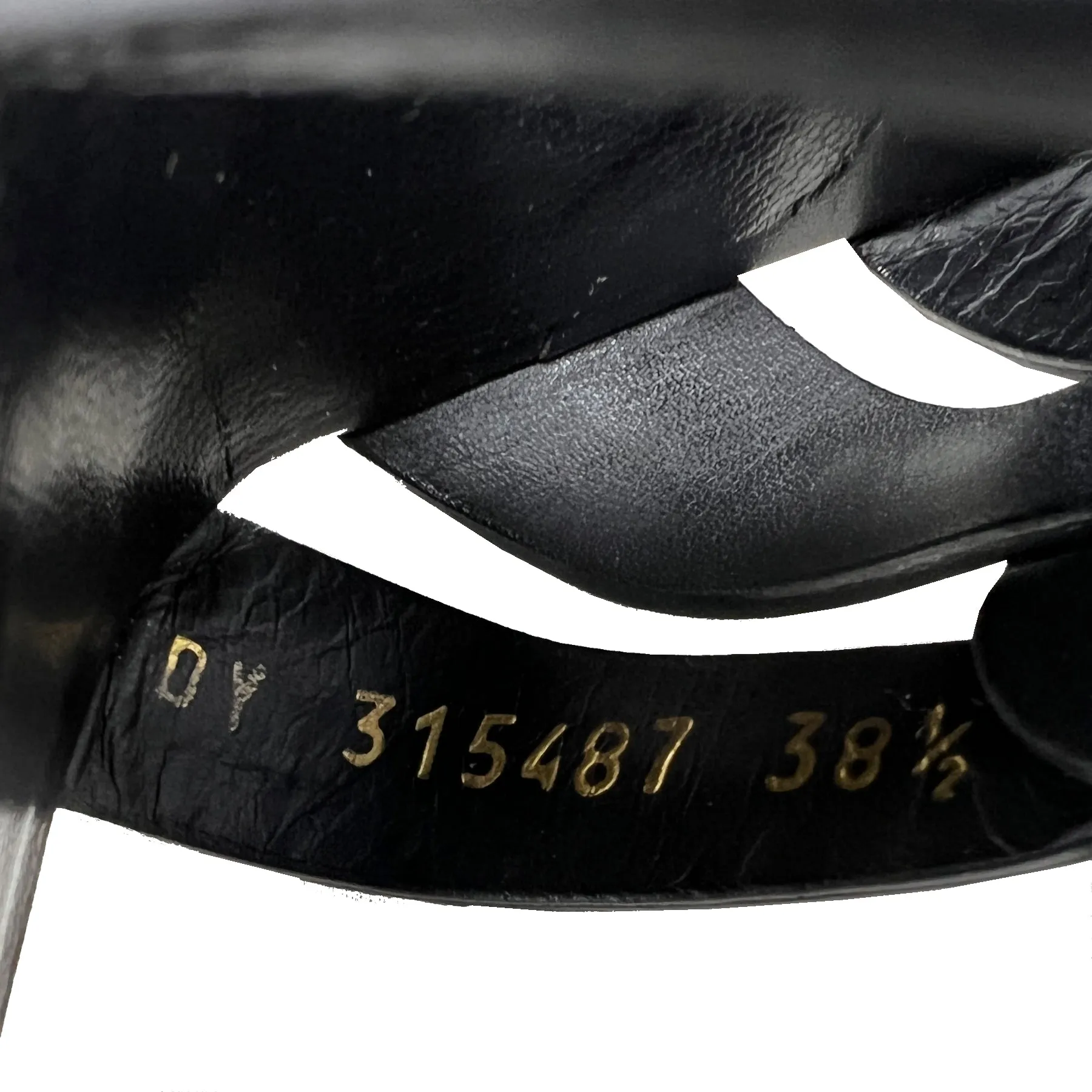 Saint Laurent Tribute 105 Black Matte Leather Platform Sandals EU 38.5