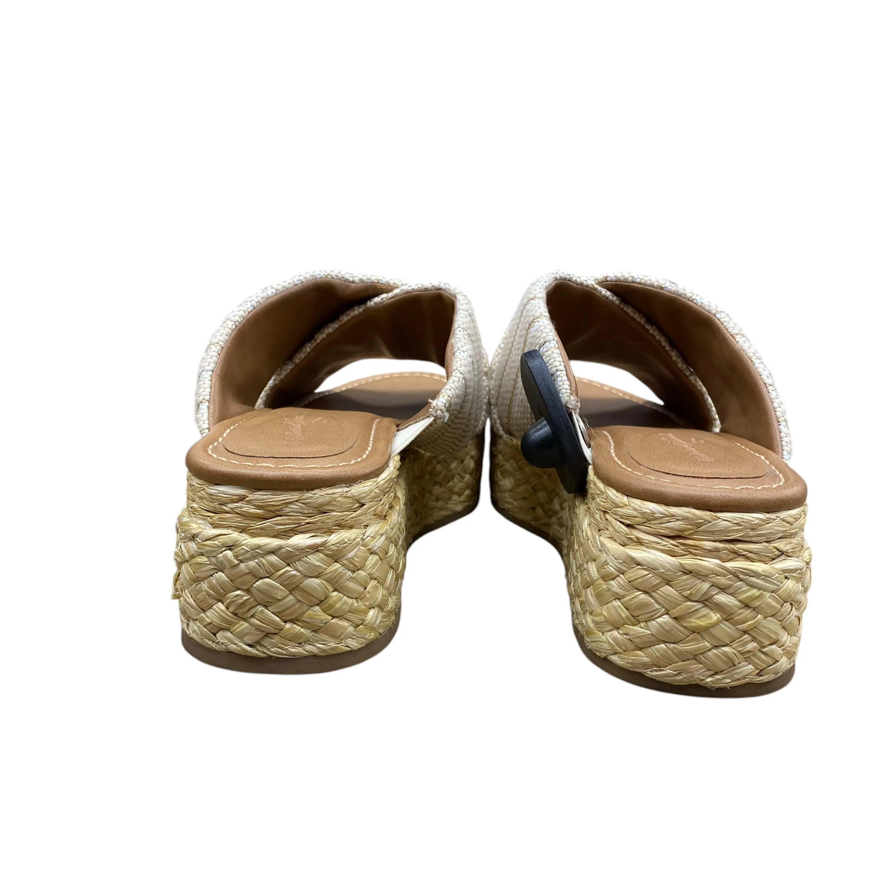 Sandals Heels Platform By Universal Thread In Tan & White, Size:8