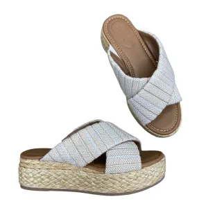 Sandals Heels Platform By Universal Thread In Tan & White, Size:8