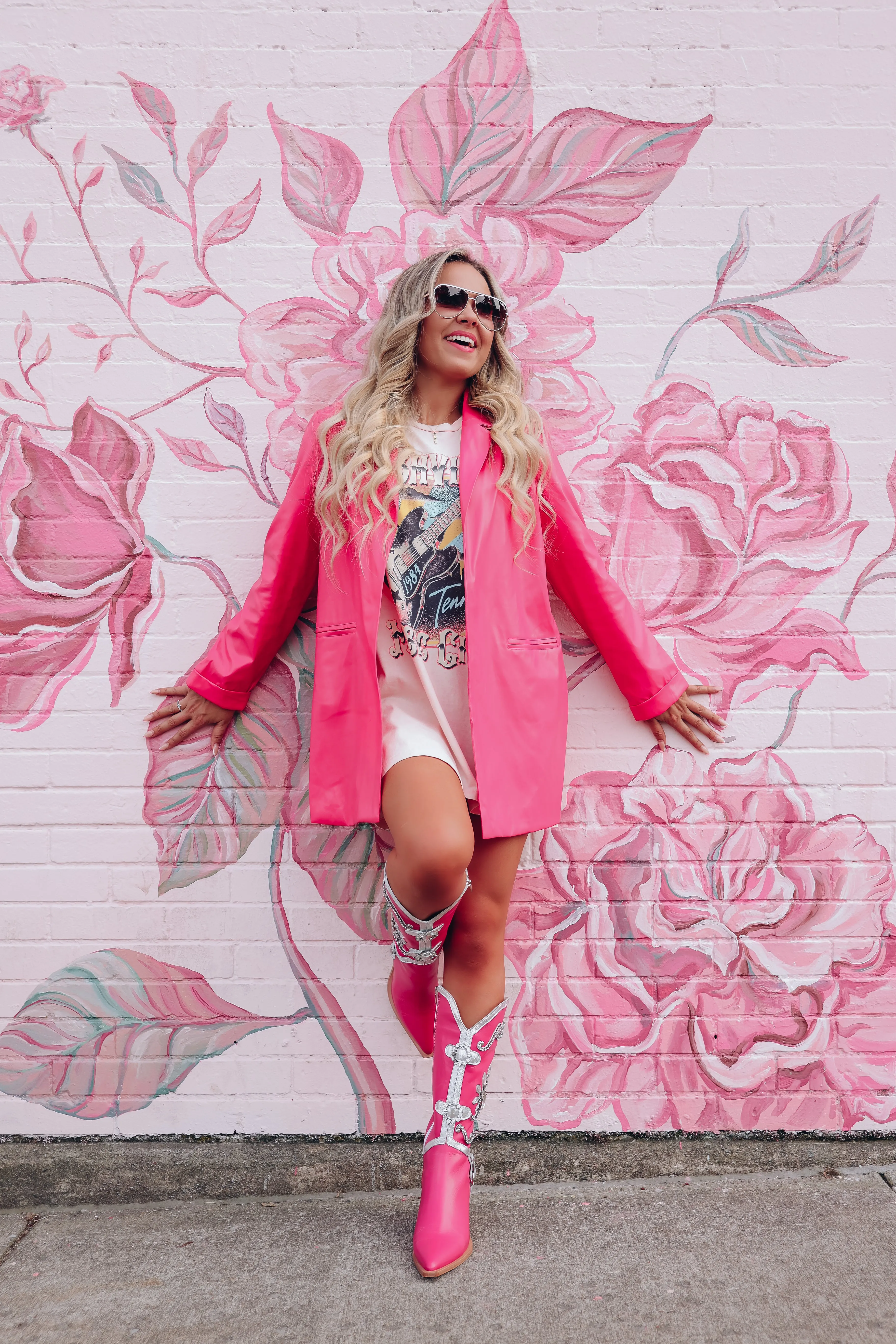 Seventh Avenue Faux Leather Blazer - Hot Pink