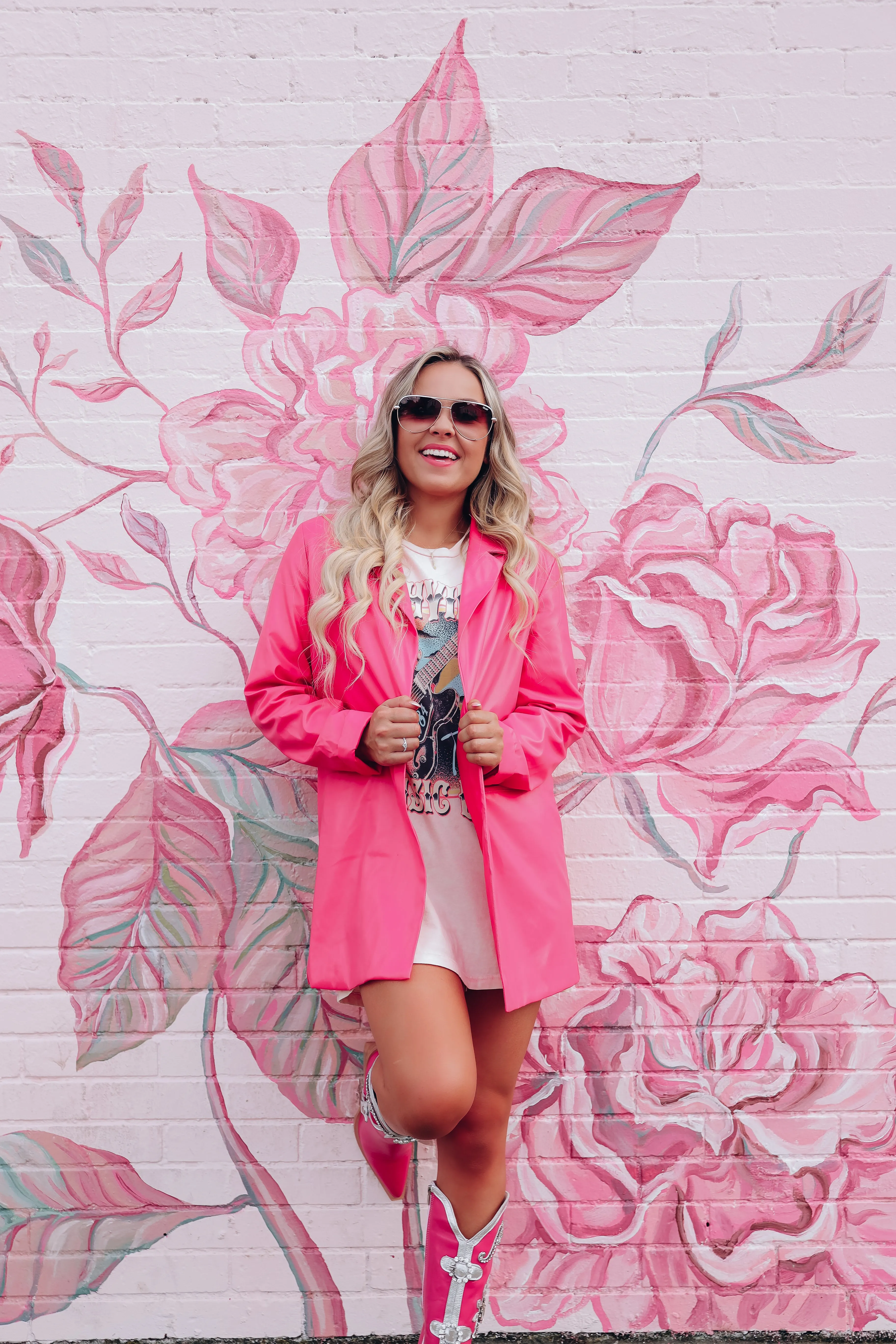 Seventh Avenue Faux Leather Blazer - Hot Pink