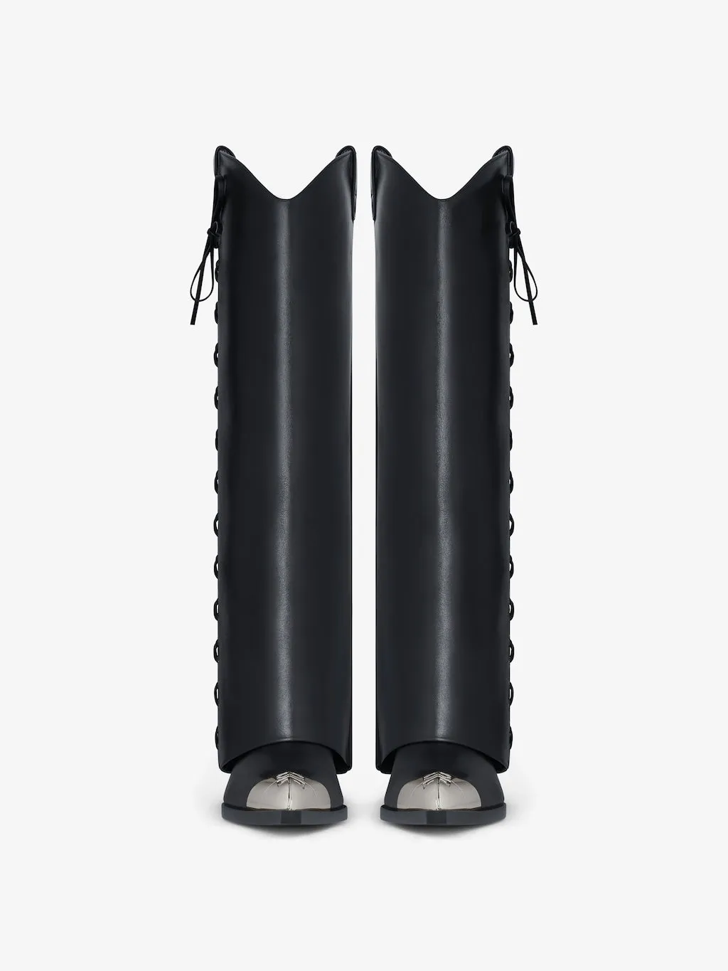 Shark Lock Cowboy boots in corset style leather