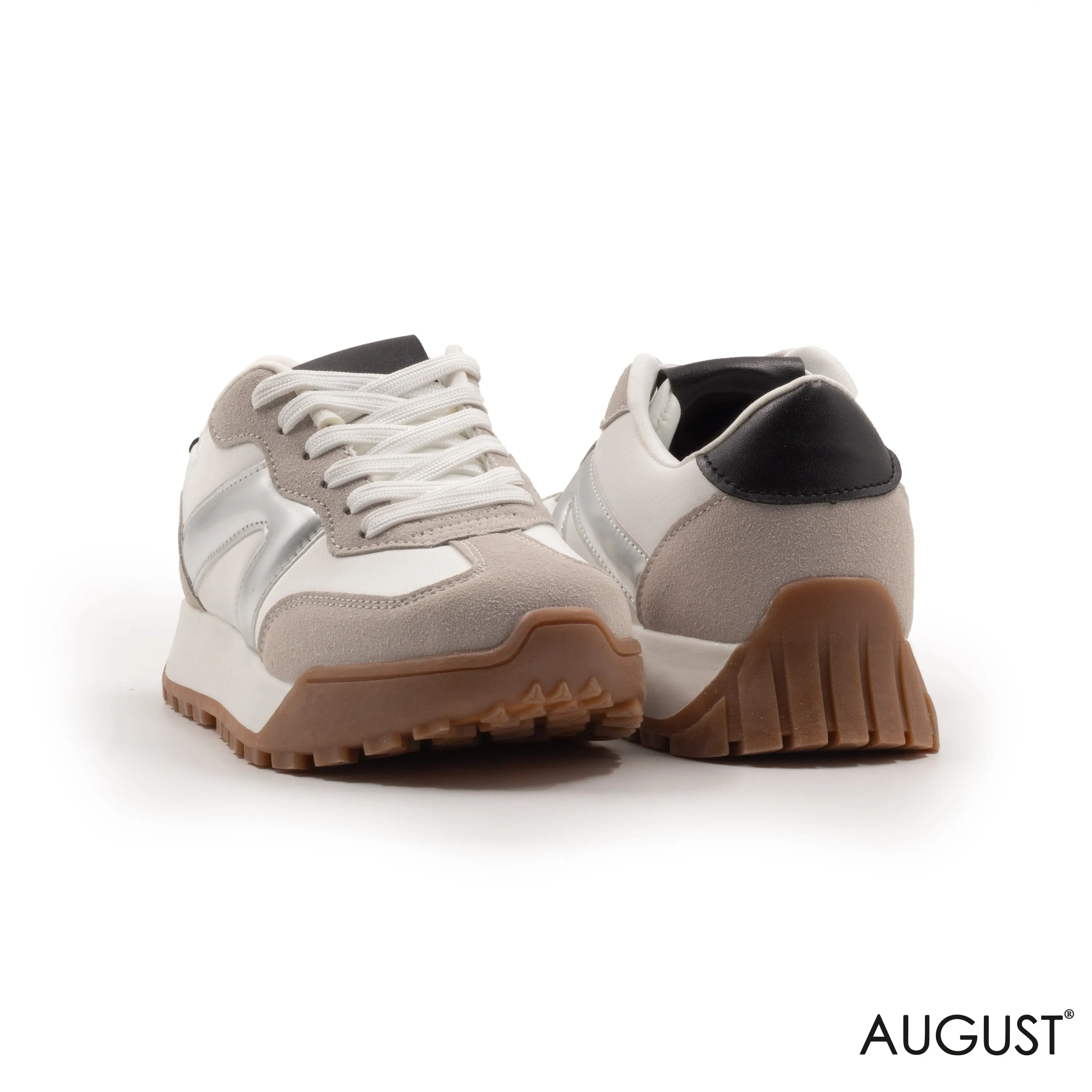 SNEAKERS NYLON-BLEND AND TRIMMED WITH LEATHER AND SUEDE RUBBER SOLE