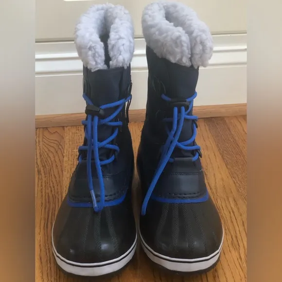 Sorel Youth Big Kids Navy Blue/Black Waterproof Boots Sz 6