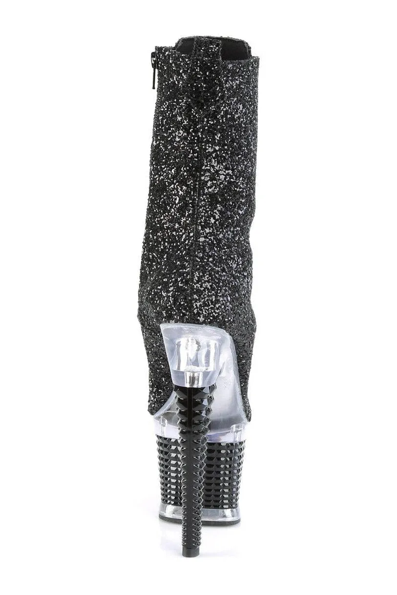 SPECTATOR-1040G Knee Boot | Black Glitter