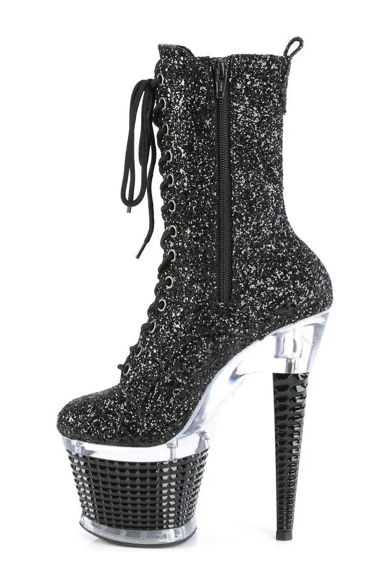 SPECTATOR-1040G Knee Boot | Black Glitter