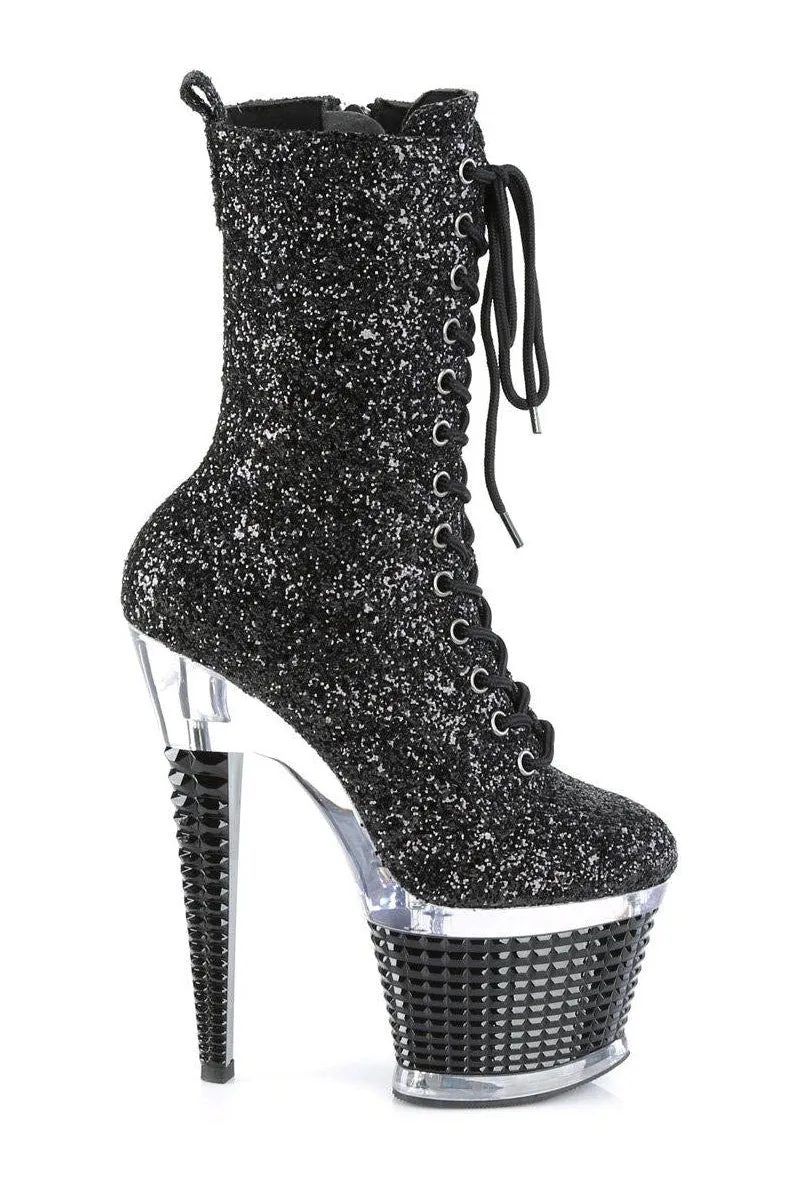 SPECTATOR-1040G Knee Boot | Black Glitter