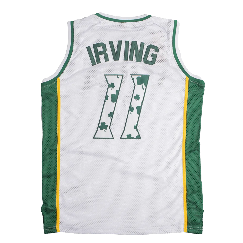 ST. PATRICK KYRIE IRVING CLOVER YOUTH BASKETBALL JERSEY (WHITE/GREEN)