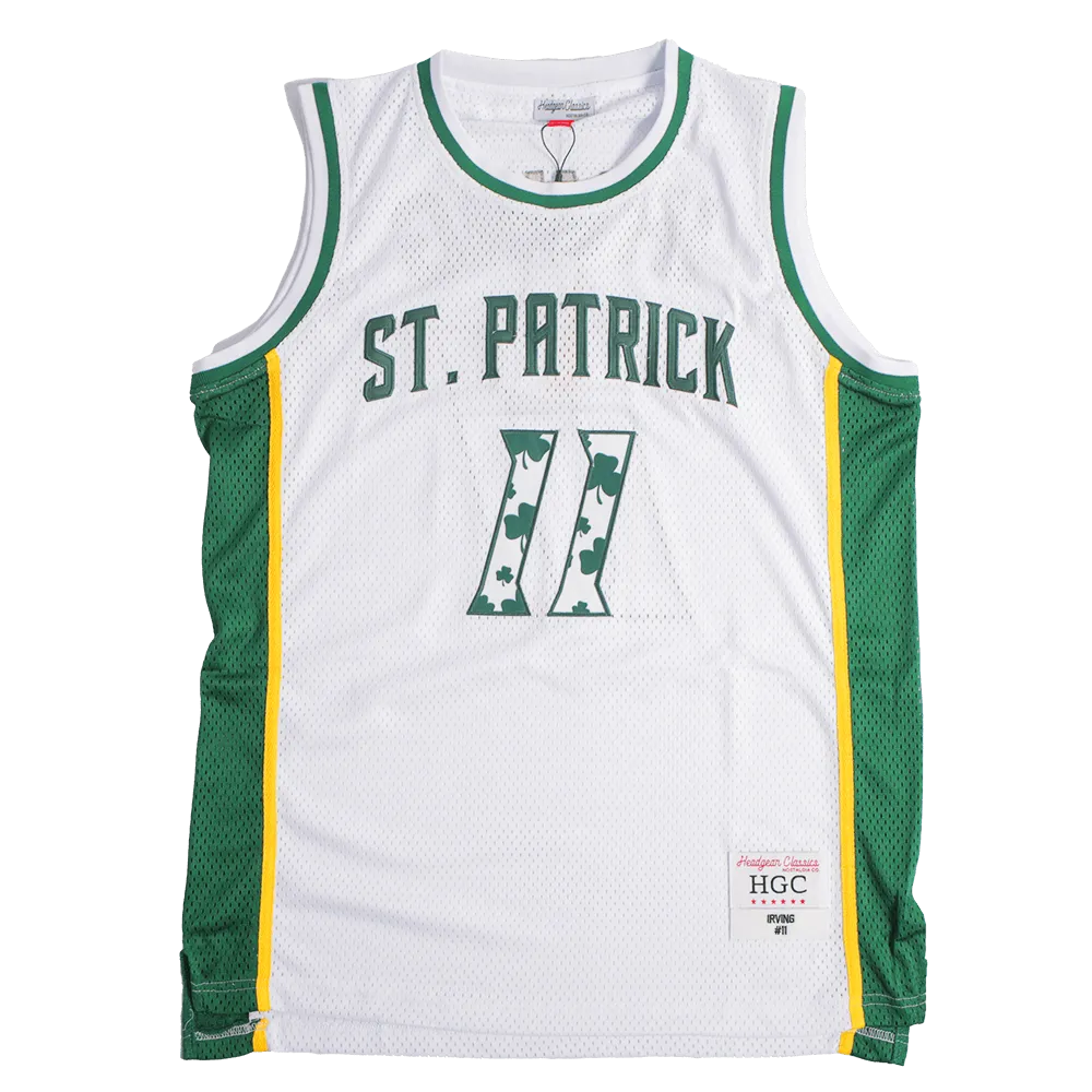 ST. PATRICK KYRIE IRVING CLOVER YOUTH BASKETBALL JERSEY (WHITE/GREEN)