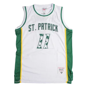 ST. PATRICK KYRIE IRVING CLOVER YOUTH BASKETBALL JERSEY (WHITE/GREEN)