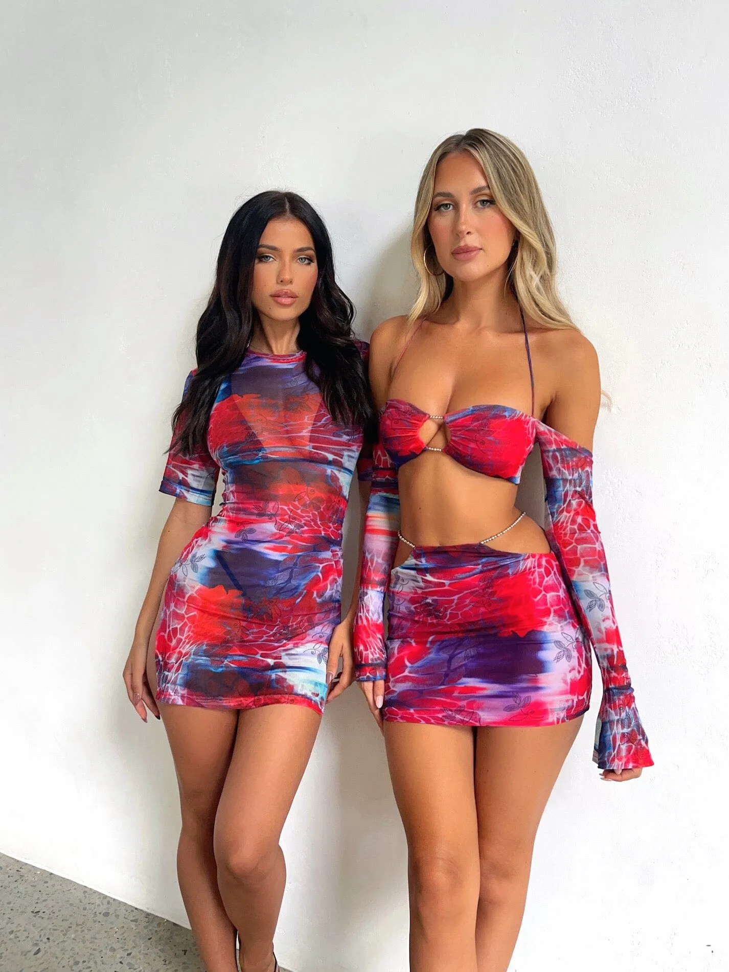 STRAIGHT THROUGH MESH MINI DRESS SYRAH - OUTCAST EXCLUSIVES