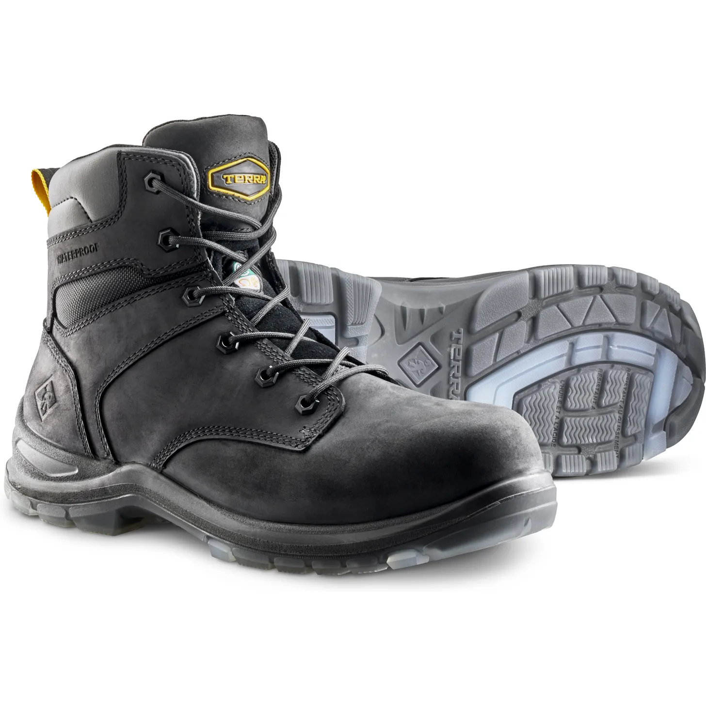Terra Men's Byrne 6" Comp Toe WP Safety Work Boot- Black- 839BBK