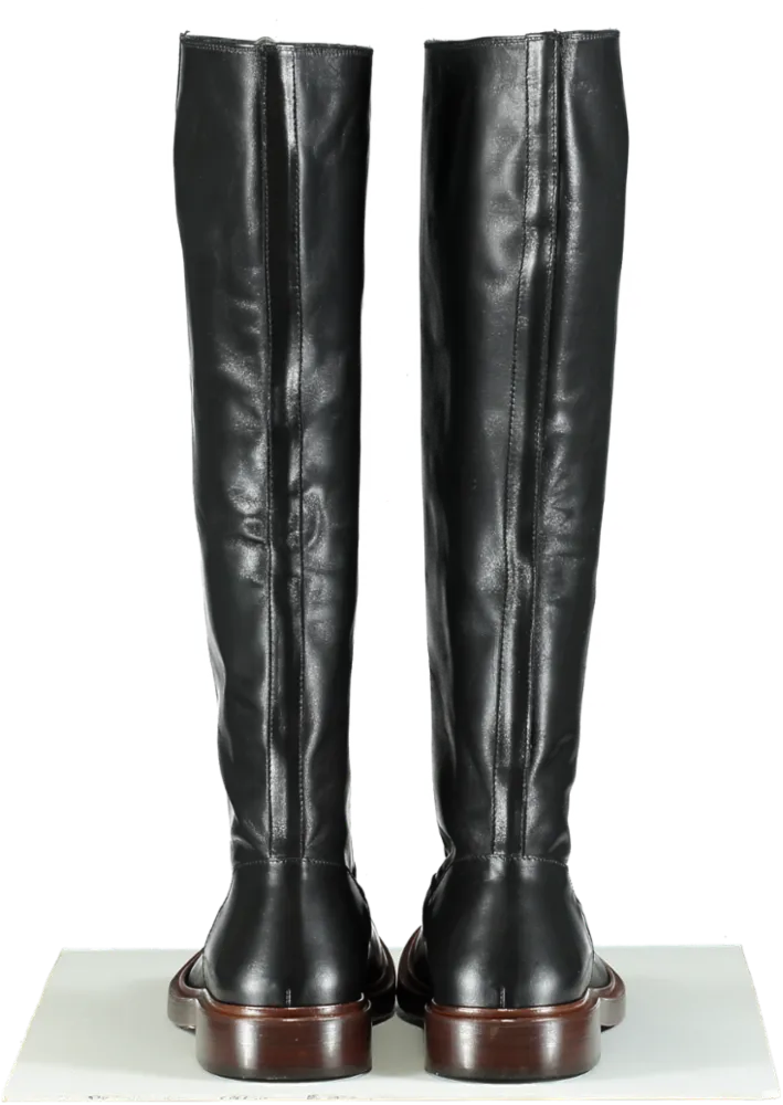 TODS Black Leather Knee Boots UK 6 EU 39 👠