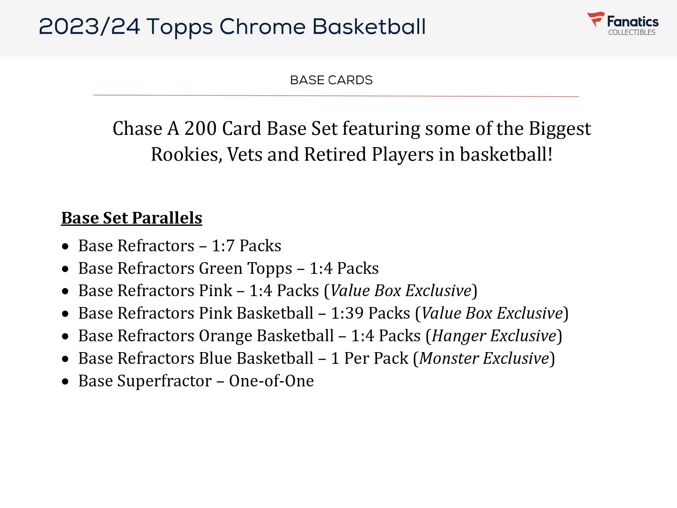 Topps Chrome Basketball 2023/24 - Monster Box