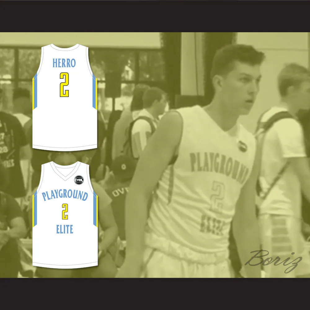 Tyler Herro 2 Playground Elite AAU White Basketball Jersey with Patch