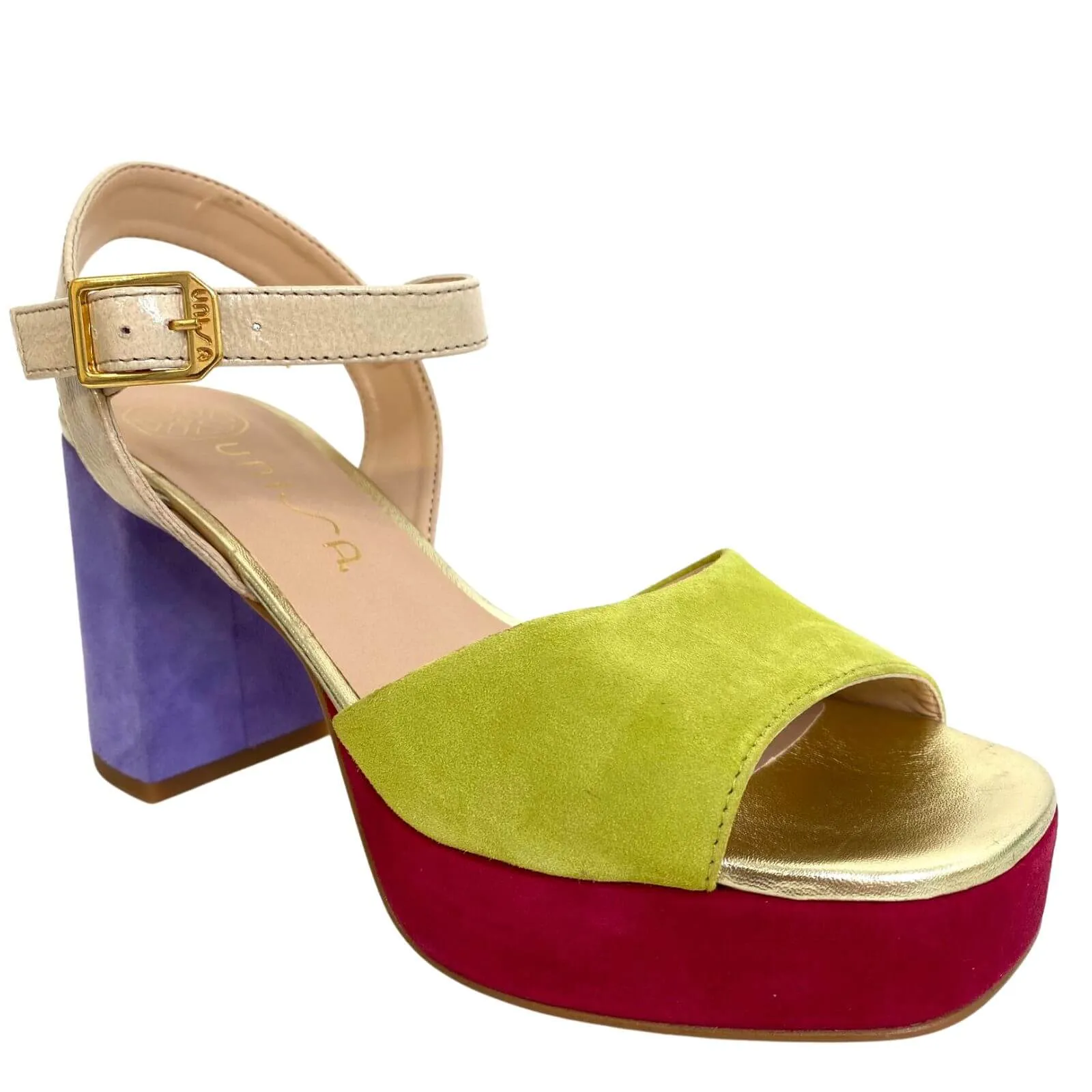 Unisa Odran Multi Suede Platform Sandals