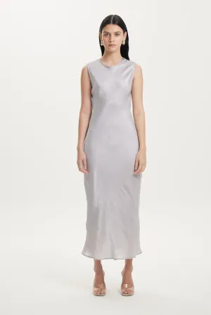 UNTAMED BIAS TANK DRESS | SILVER