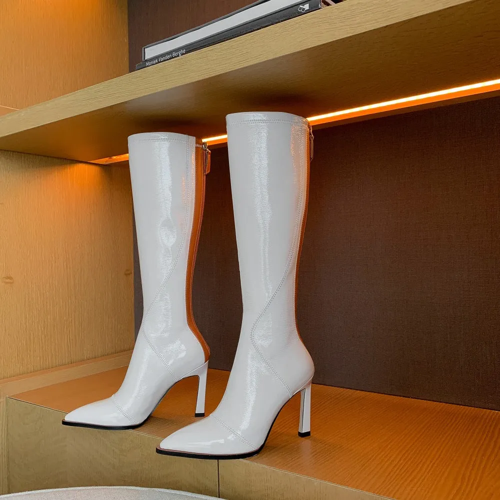 Women Knee High Boots Genuine Leather