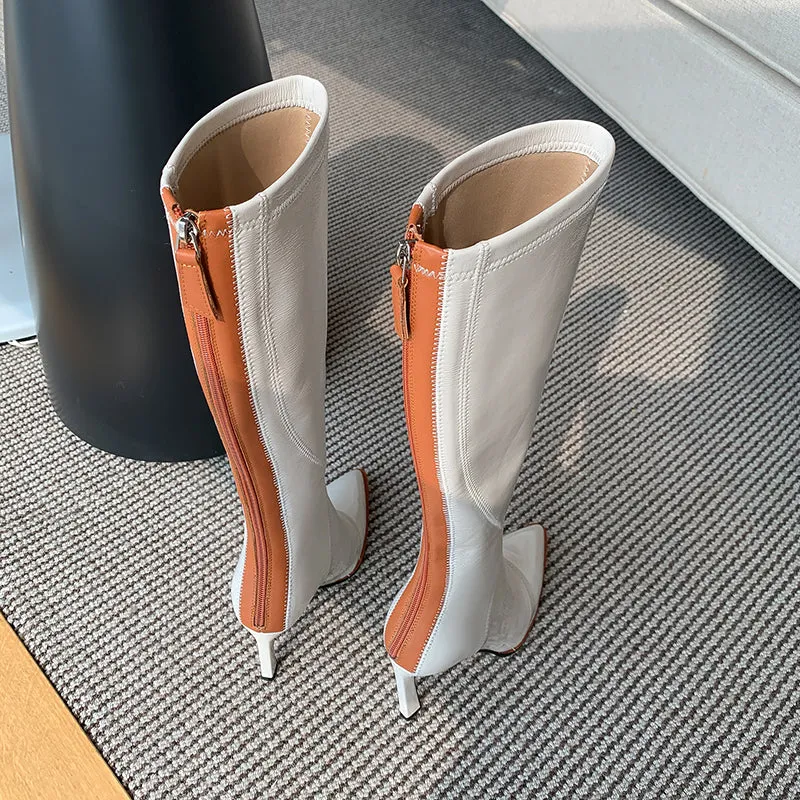 Women Knee High Boots Genuine Leather
