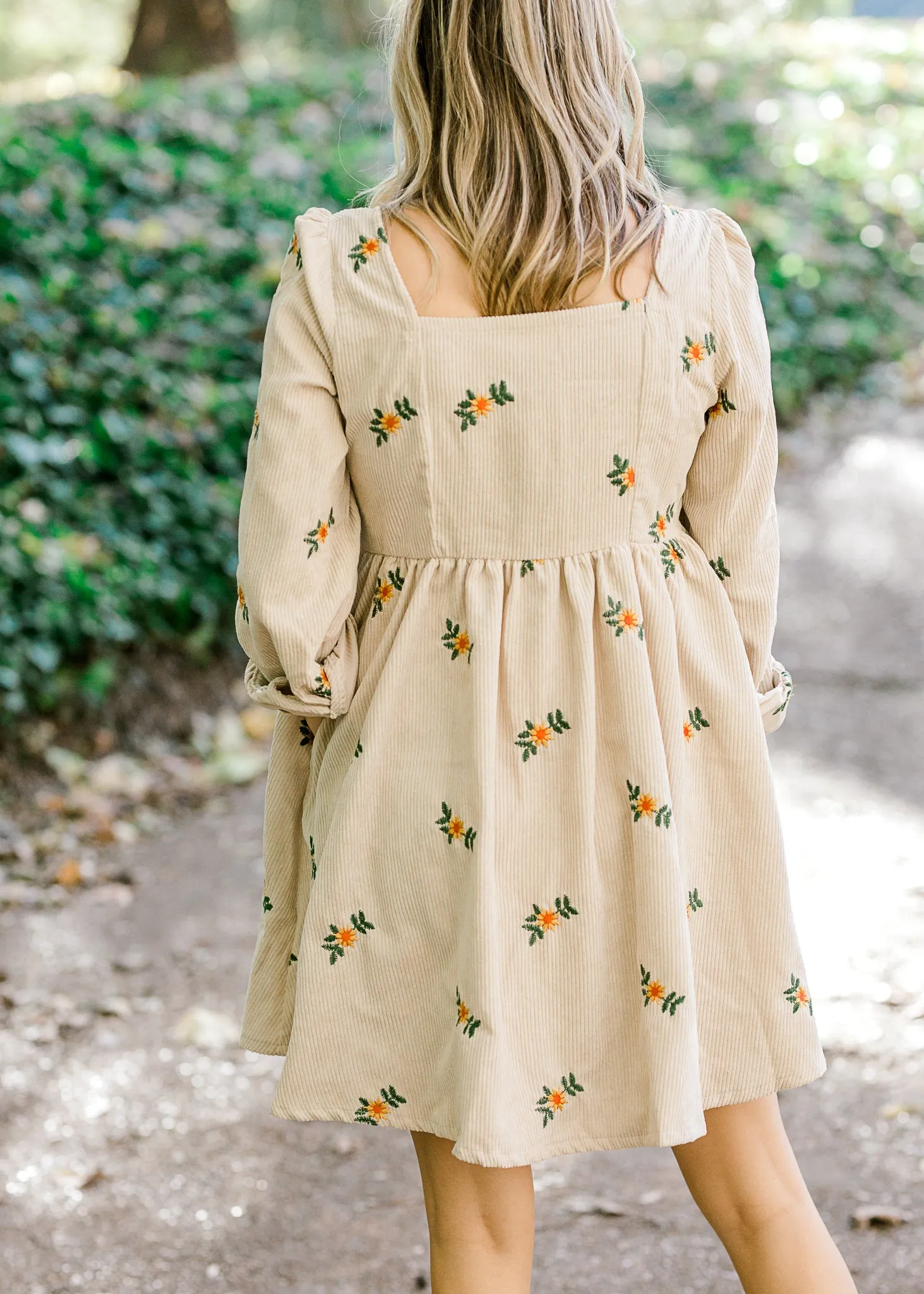 X Sunflowers Ivory Corduroy Dress