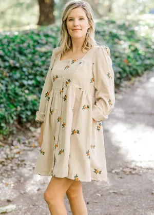 X Sunflowers Ivory Corduroy Dress