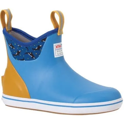 Xtratuf Women's Salmon Sisters 6" Waterproof Ankle Deck Boot - Blue - XWAB2SS