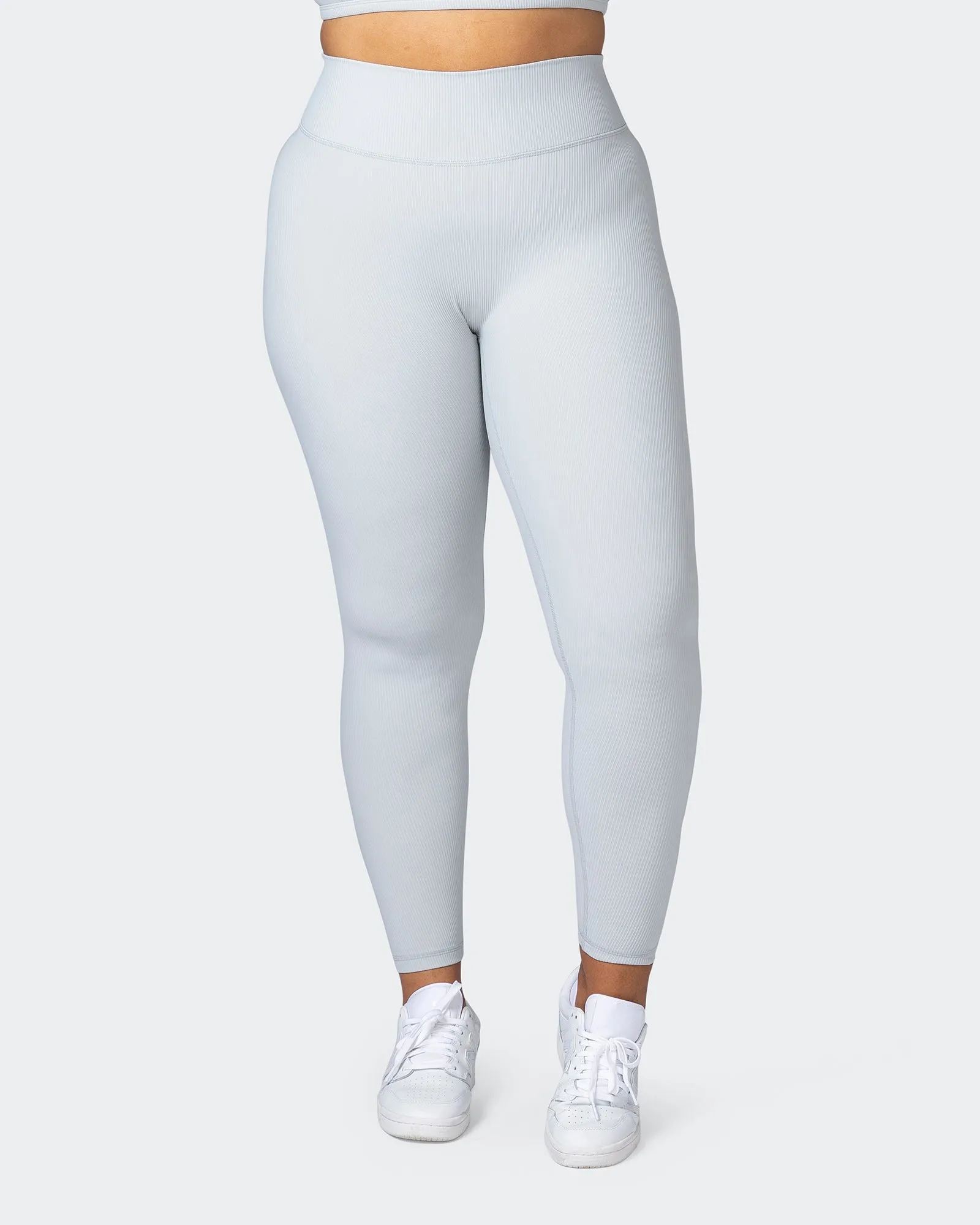 Zero Rise Rib Ankle Length Leggings - Quiet Grey