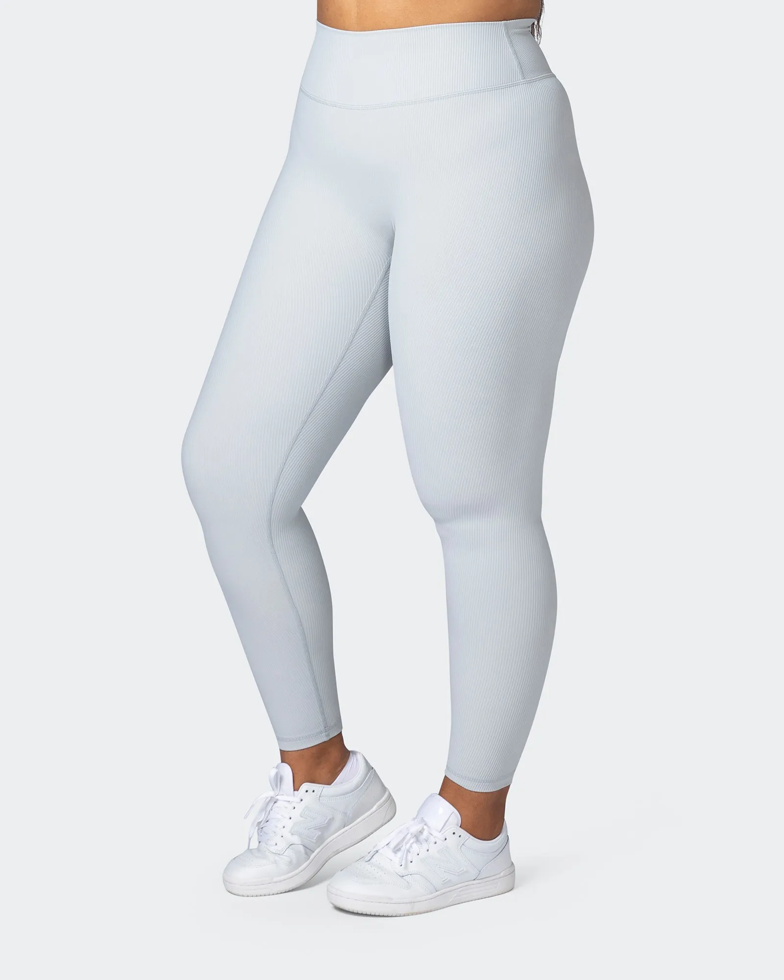Zero Rise Rib Ankle Length Leggings - Quiet Grey