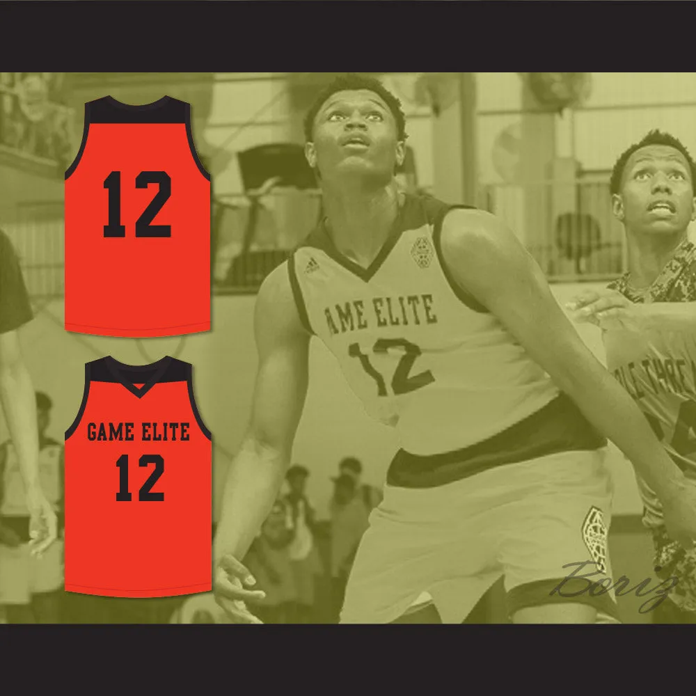 Zion Williamson 12 Game Elite Orange Basketball Jersey 1